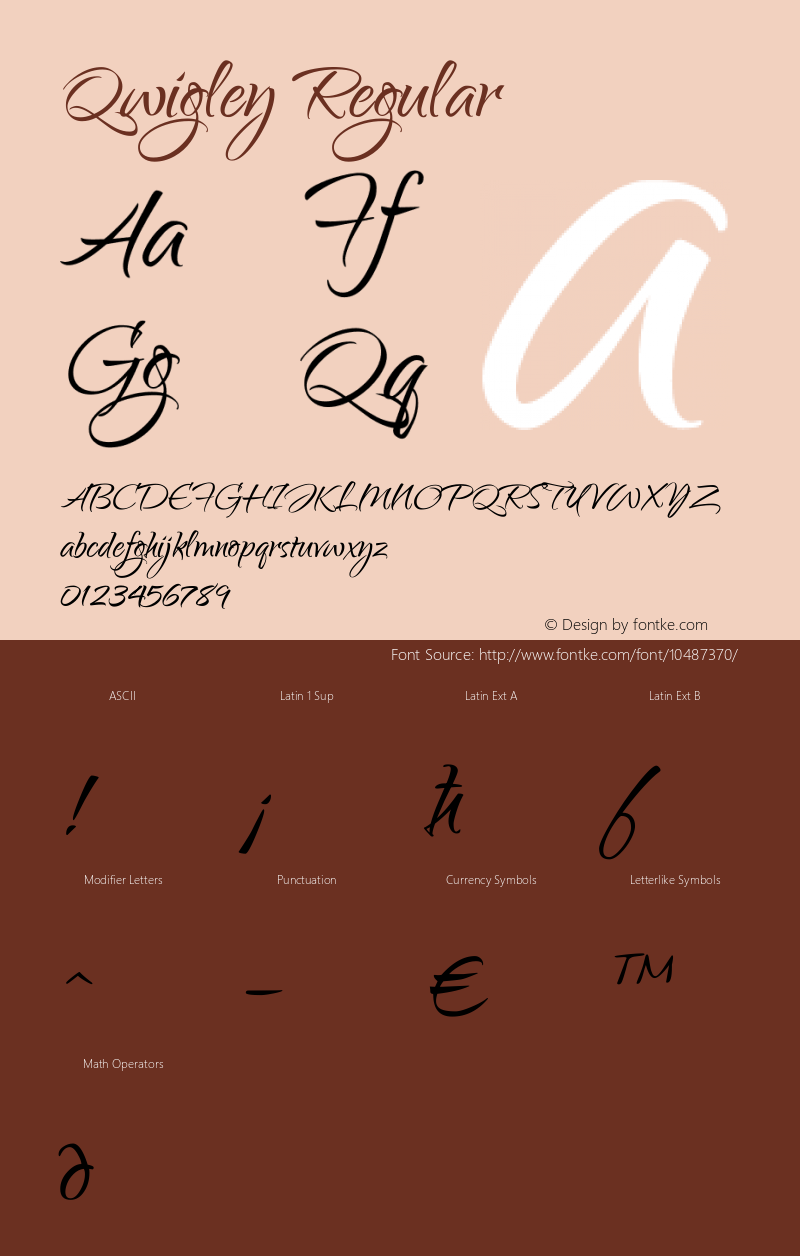 Qwigley Regular Version 1.003 Font Sample