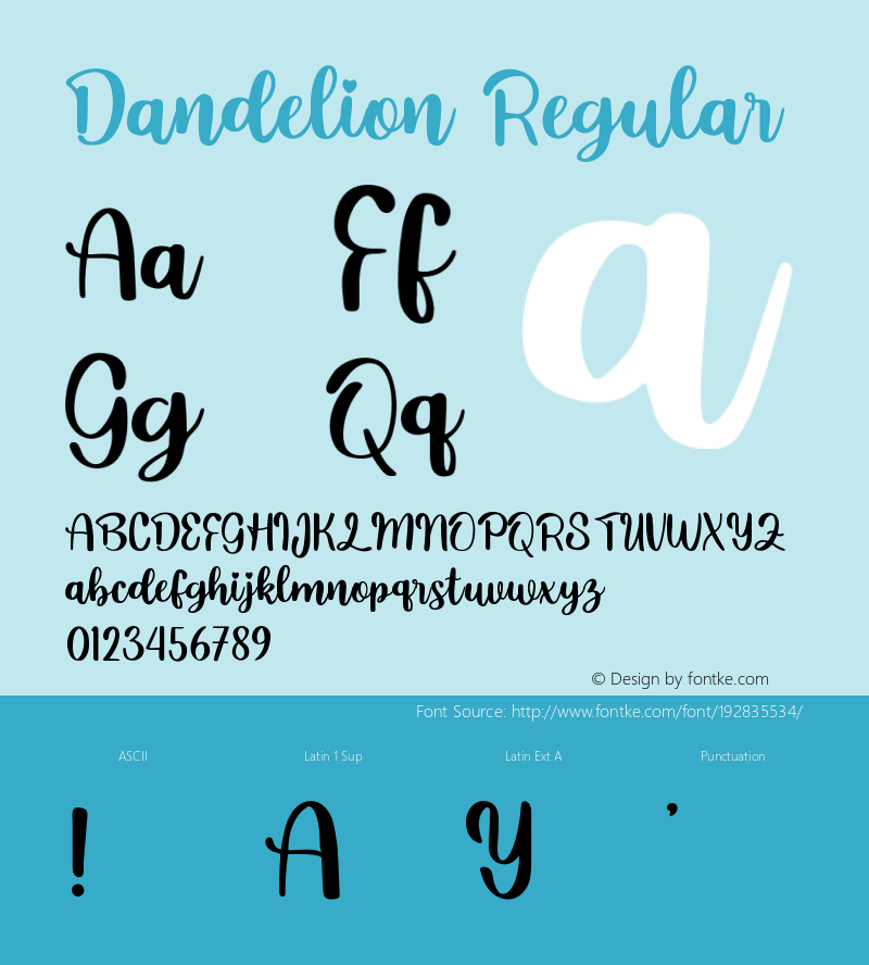 Dandelion Version 1.005;Fontself Maker 3.5.4图片样张