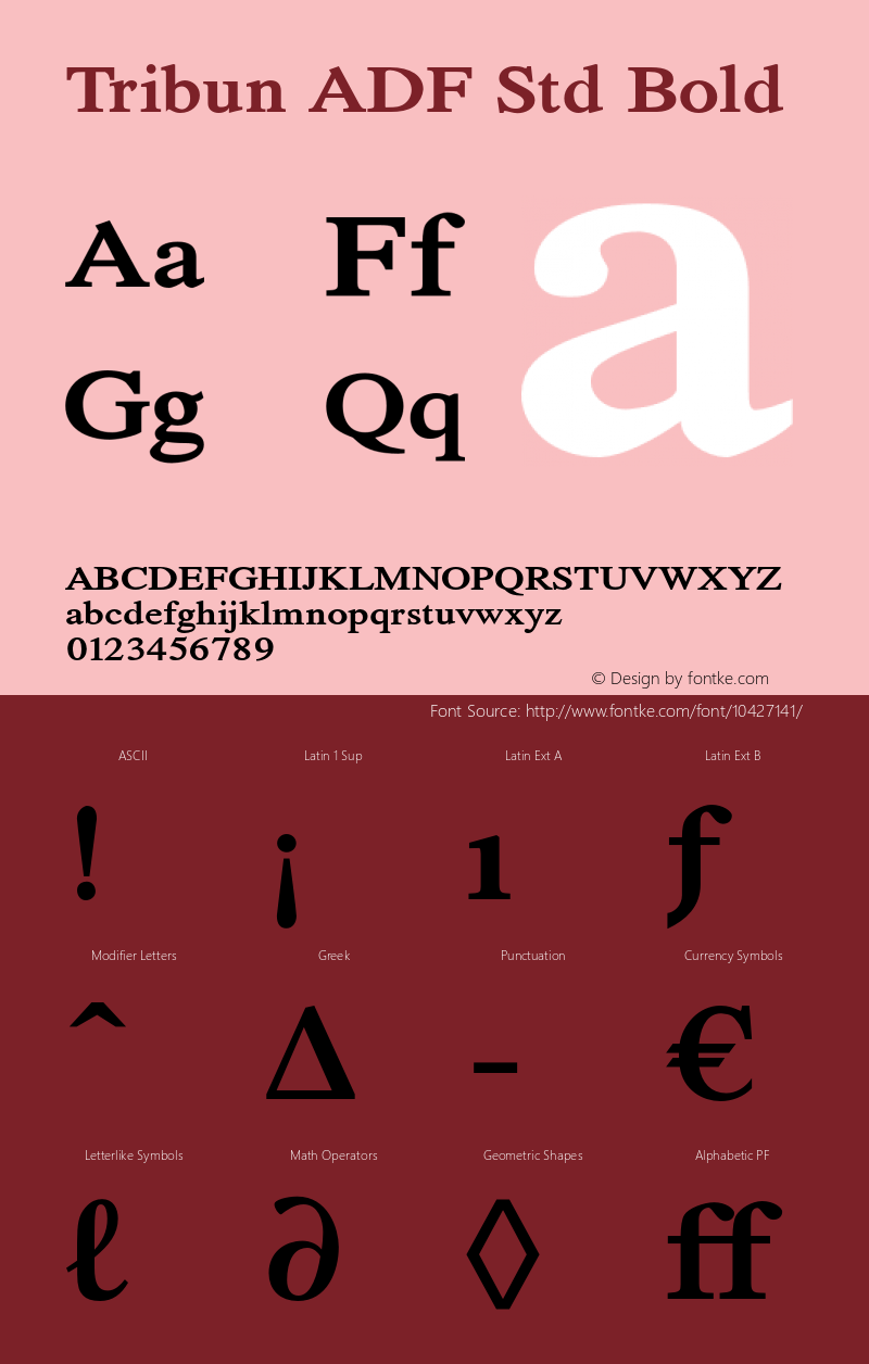 Tribun ADF Std Bold Version 1.017;FFEdit Font Sample