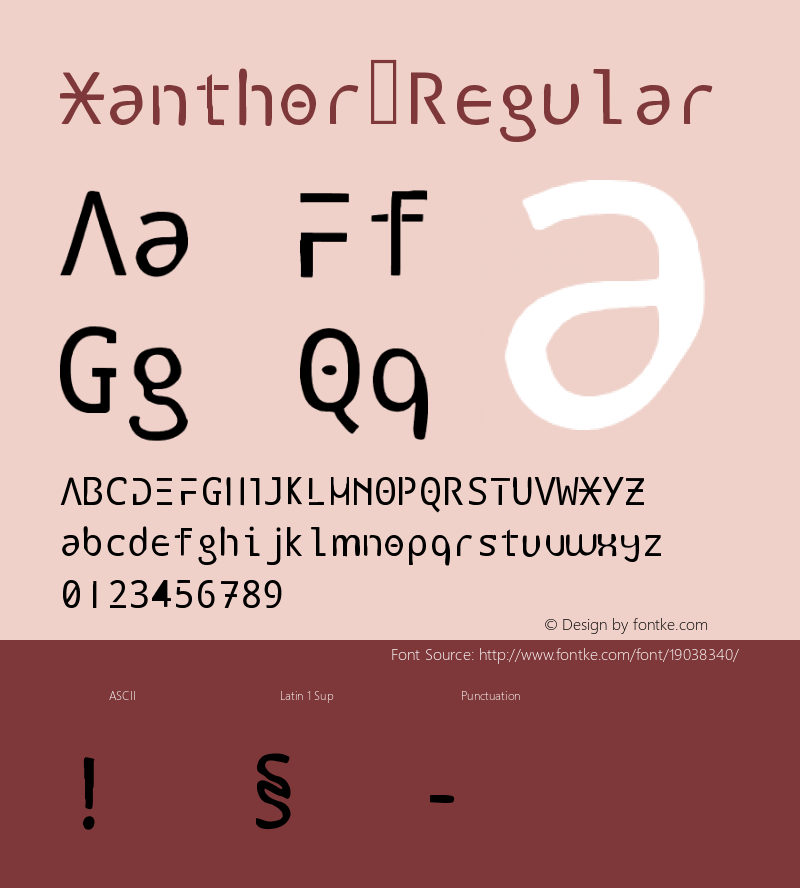 Xanthor Regular 1.0 Font Sample