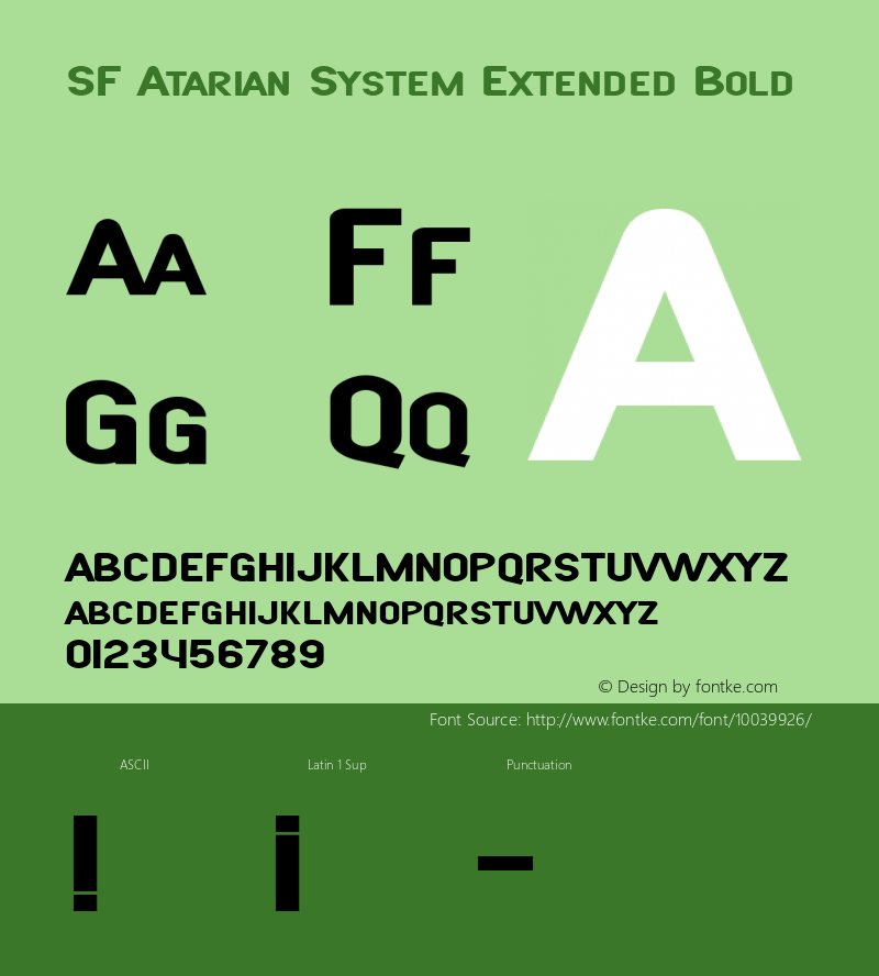 SF Atarian System Extended Bold 1.0 Font Sample