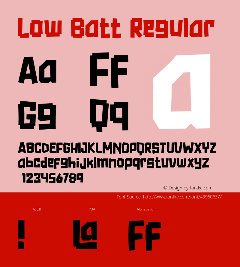 Low Batt Version 1.000 Font Sample