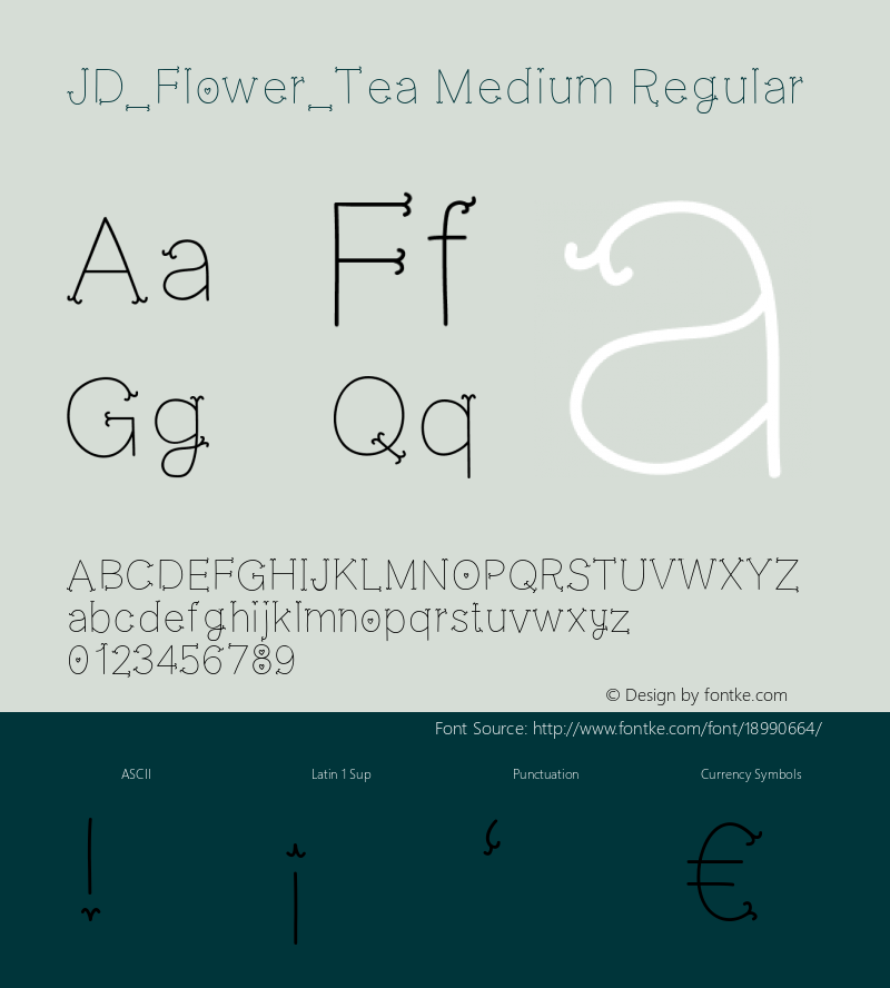 JD_Flower_Tea Medium Regular Version 1.000 Font Sample