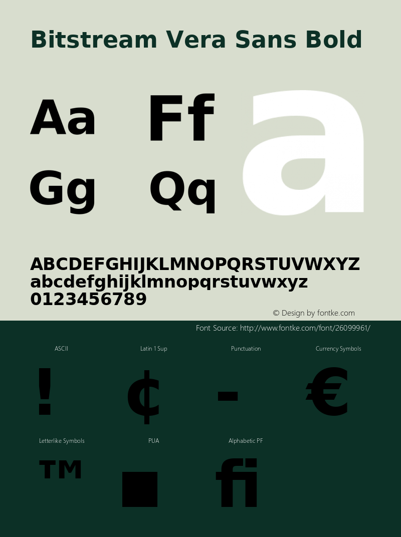 Bitstream Vera Sans Bold Release 1.10 Font Sample