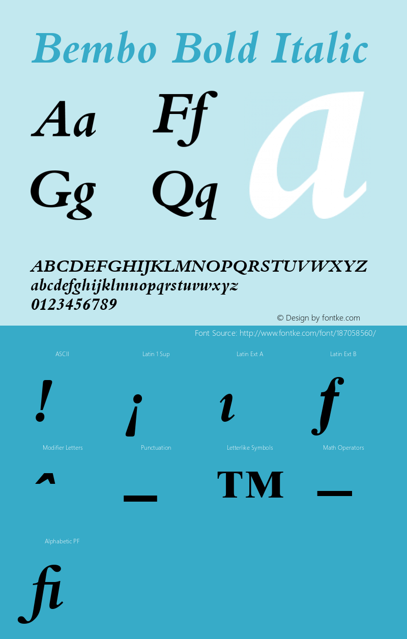 Bembo Bold Italic 001.000图片样张