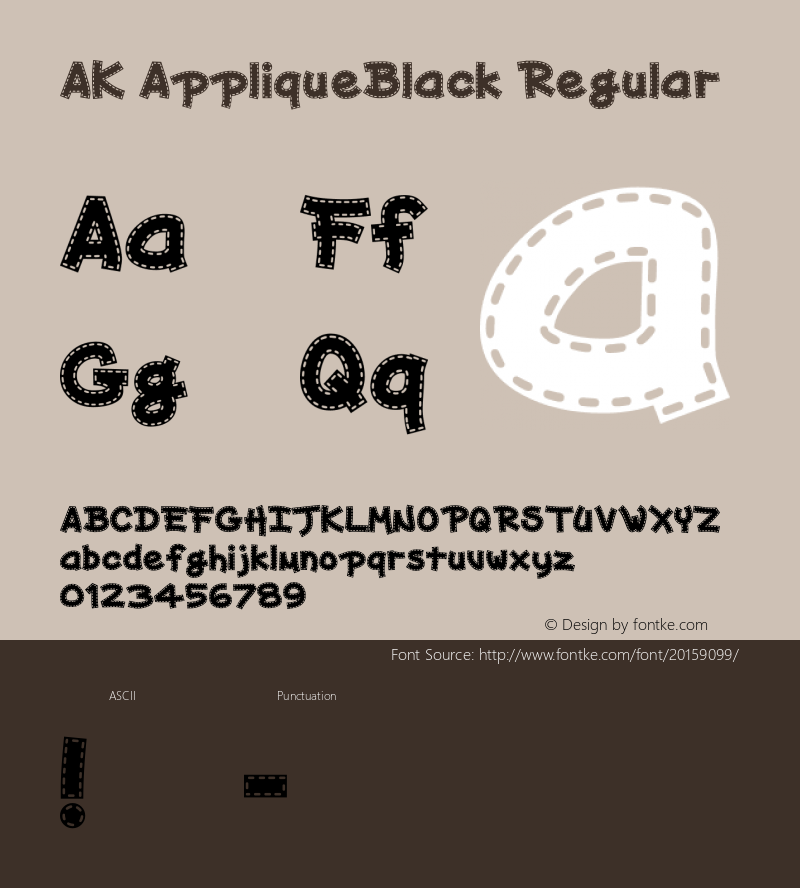 AK AppliqueBlack Macromedia Fontographer 4.1J 06.10.9 Font Sample