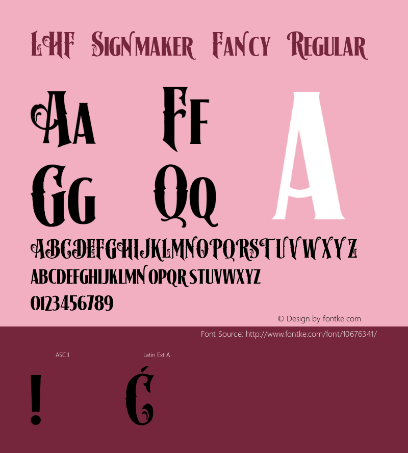 LHF Signmaker Fancy Regular Version 1.000 Font Sample