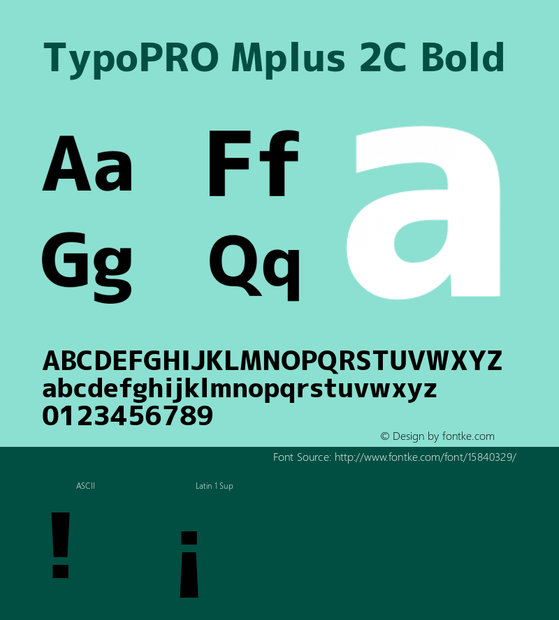 TypoPRO Mplus 2C Bold Version 1.059 Font Sample