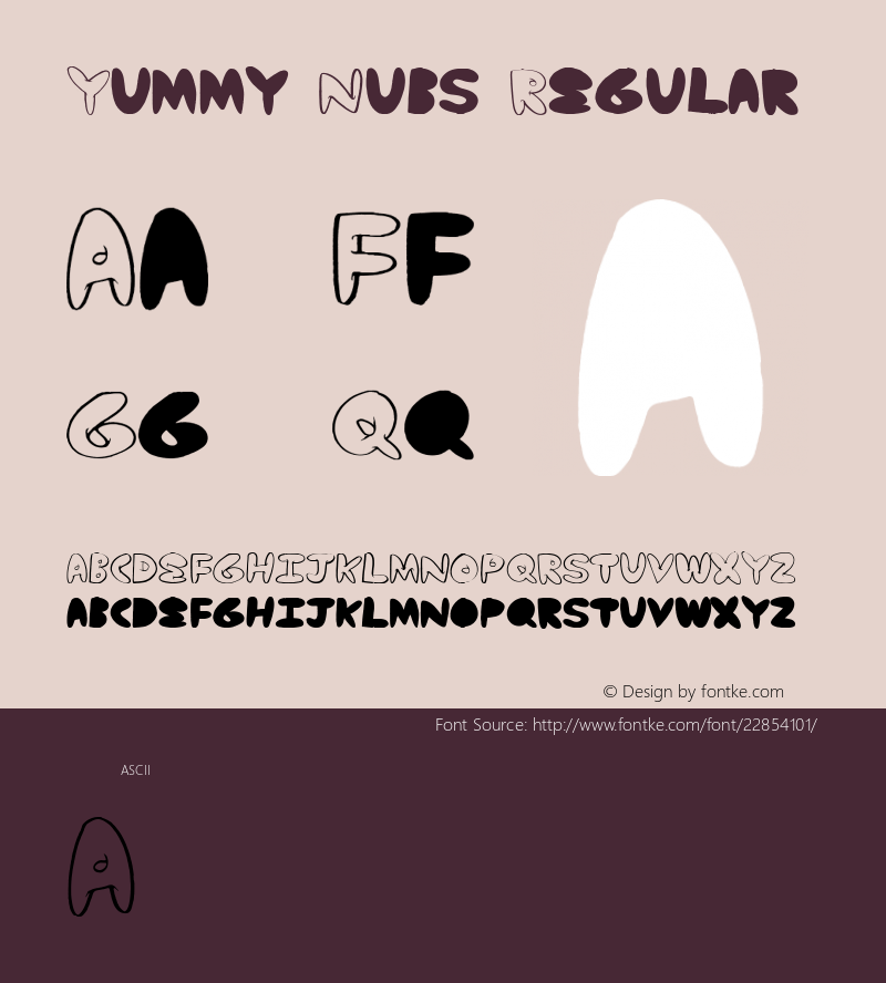 Yummy Nubs Version 1.00 February 14, 2012, initial release Font Sample