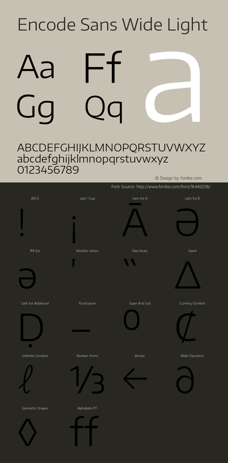 Encode Sans Wide Light Version 1.000; ttfautohint (v1.00) -l 8 -r 50 -G 200 -x 14 -D latn -f none -w G Font Sample