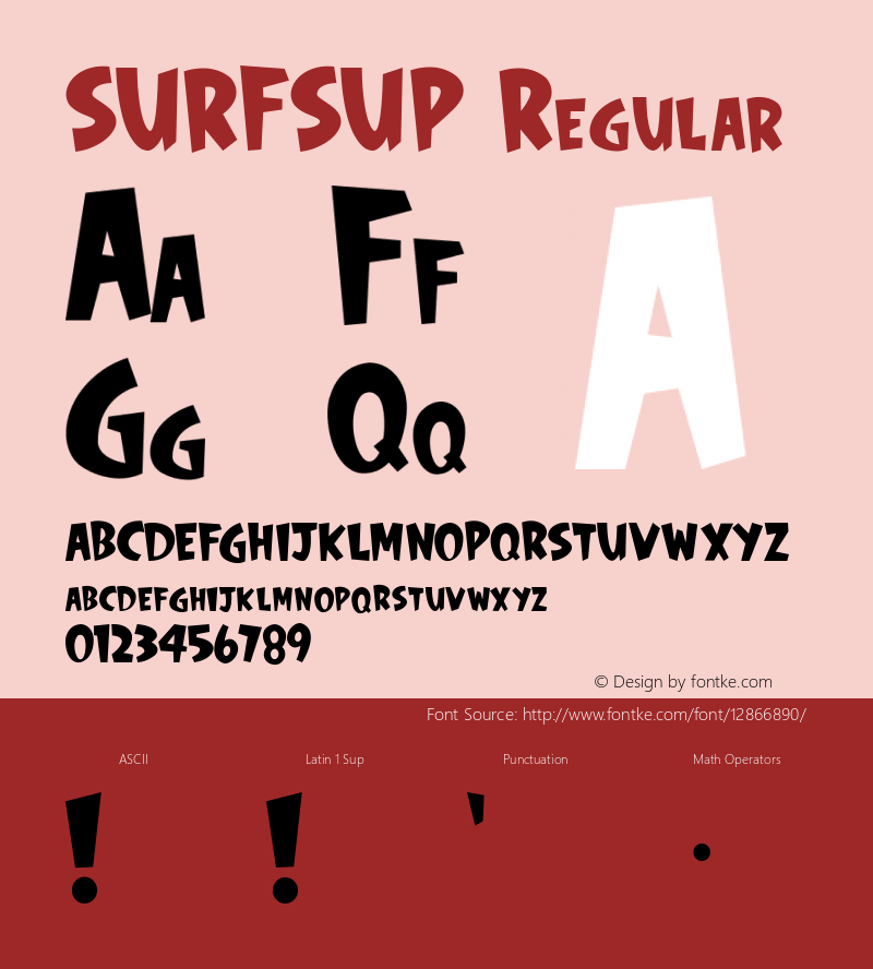 SURFSUP Regular Version 1.00 Font Sample
