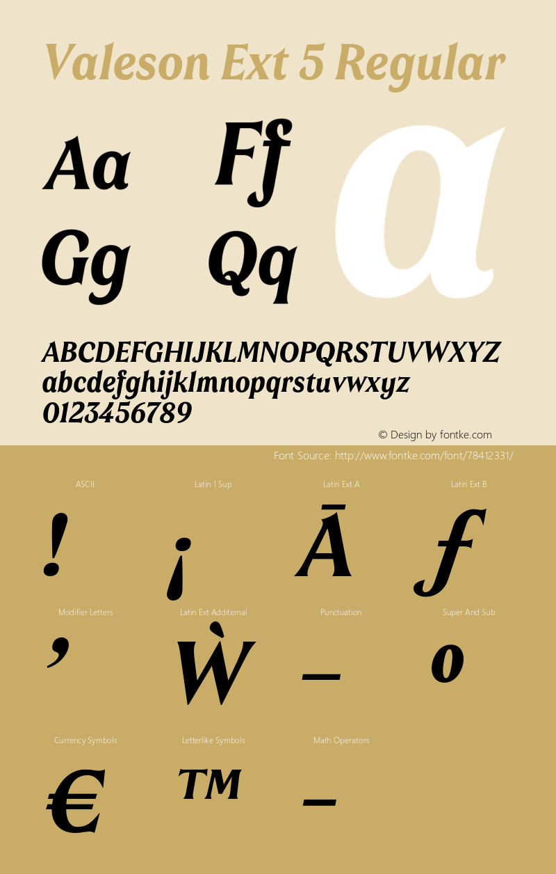 Valeson W05 Ext Black Italic Version 1.00 Font Sample