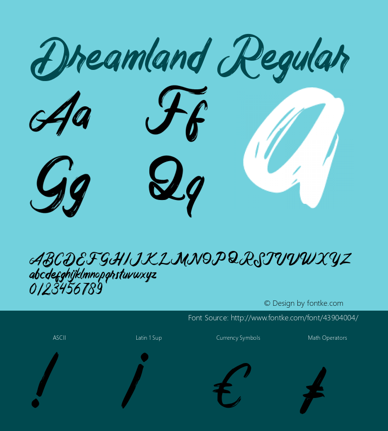 Dreamland Version 1.000 Font Sample