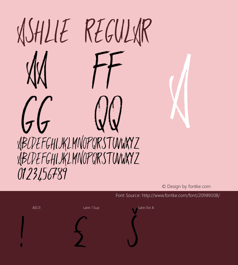 Ashlie Version 001.001 Font Sample