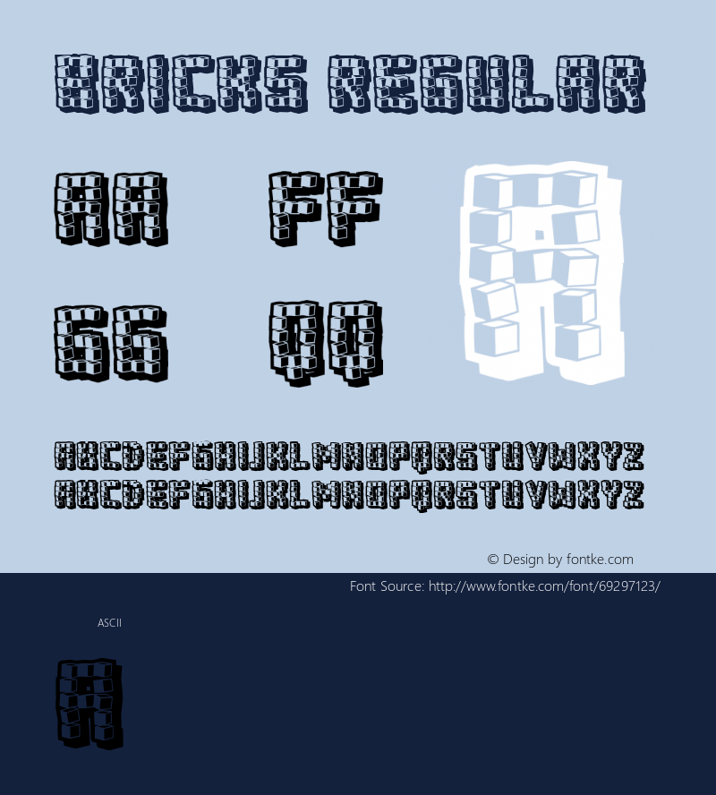 Bricks Regular Version 1.000 Font Sample