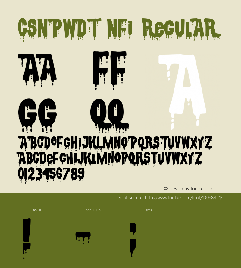 CSNPWDT NFI Regular 1.1 - Free Halloween Release Font Sample