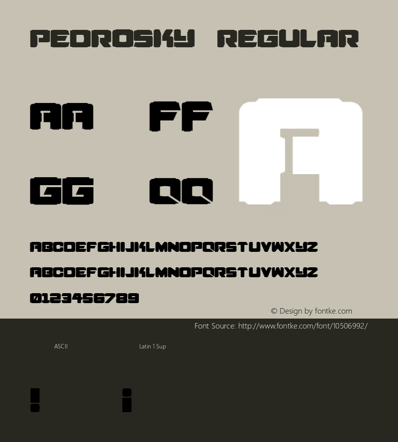 pedrosky Regular 1.0 Font Sample