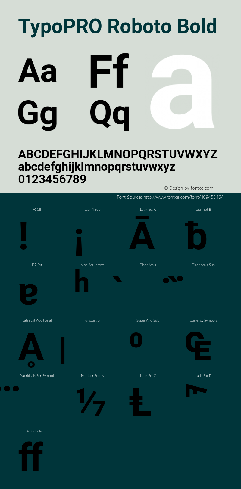 TypoPRO Roboto Bold Version 2.138 Font Sample