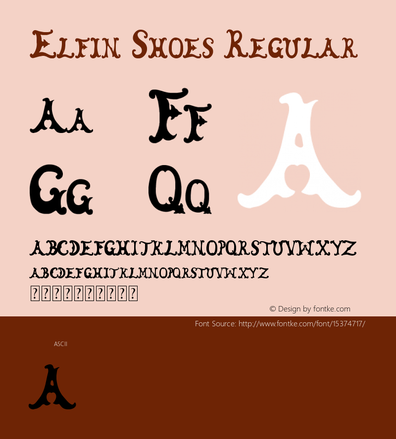 Elfin Shoes Regular Version 1.00 June 23, 2015, initial release Font Sample