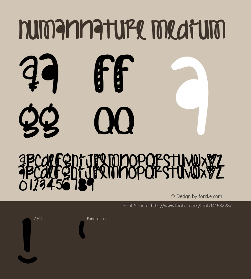 HumanNature Medium Version 001.000 Font Sample