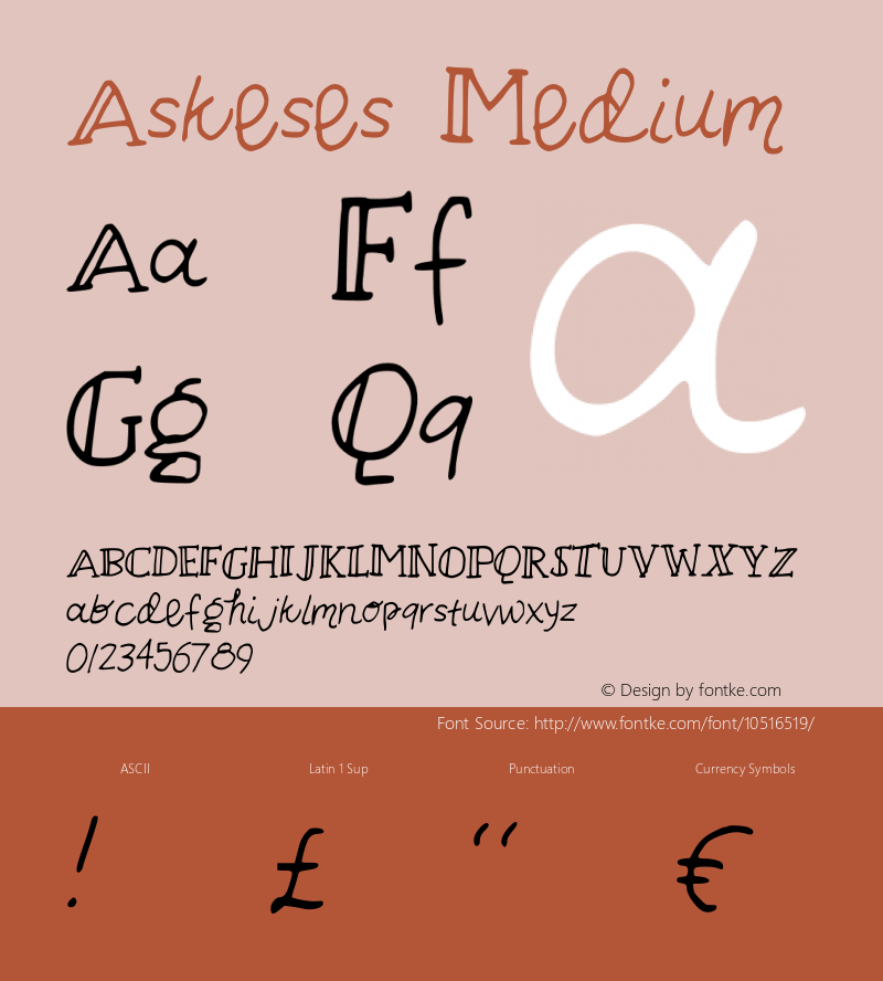 Askeses Medium Version 001.000 Font Sample