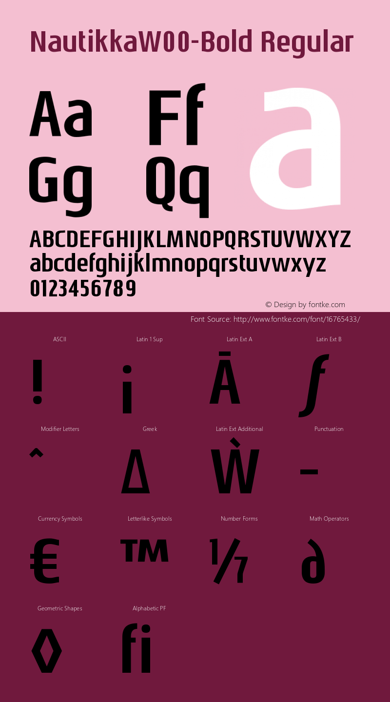 NautikkaW00-Bold Regular Version 1.00 Font Sample