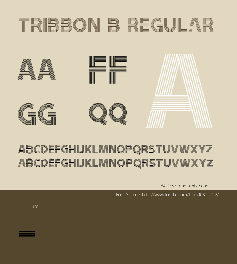 Tribbon B Regular Unknown Font Sample