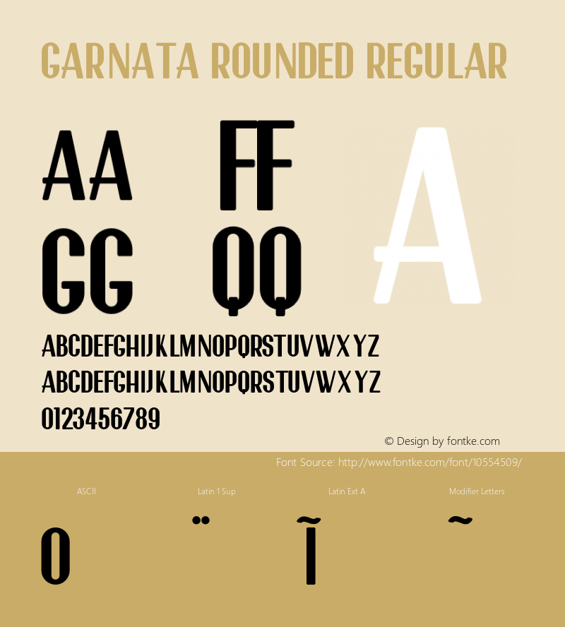 Garnata Rounded Regular Version 1.000 Font Sample