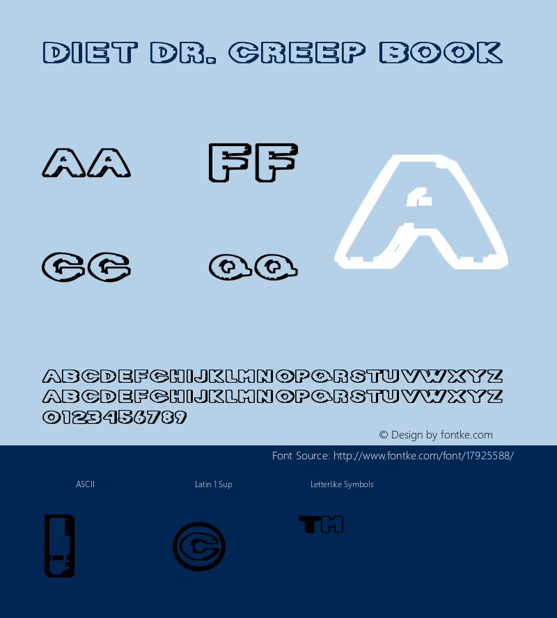 Diet Dr. Creep Book Version Macromedia Fontograp Font Sample