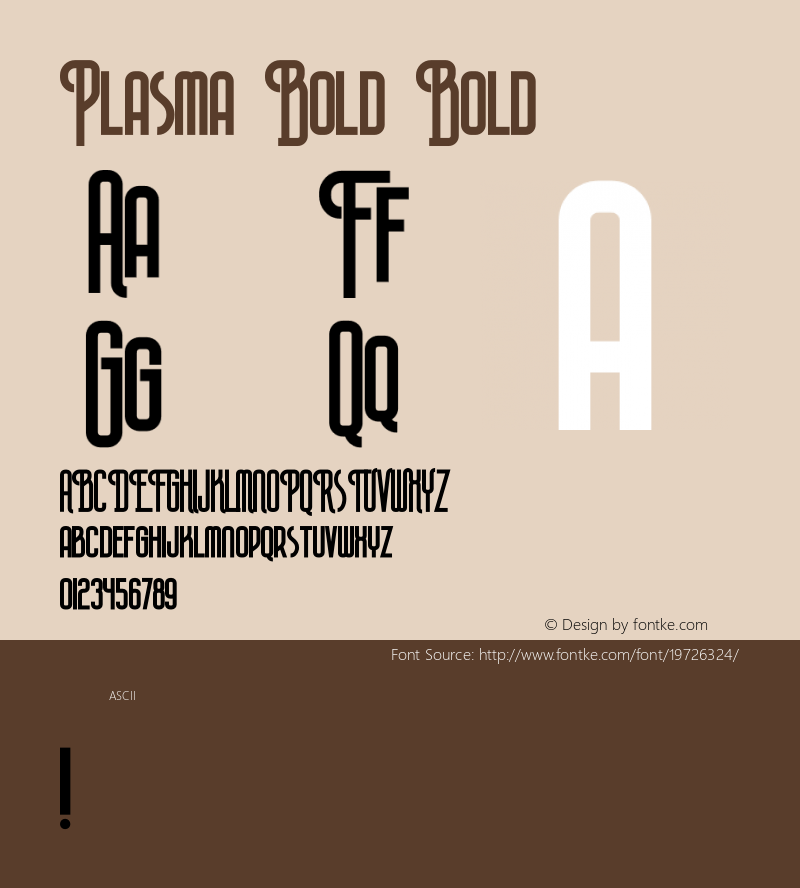 Plasma Bold Version 1.000 Font Sample