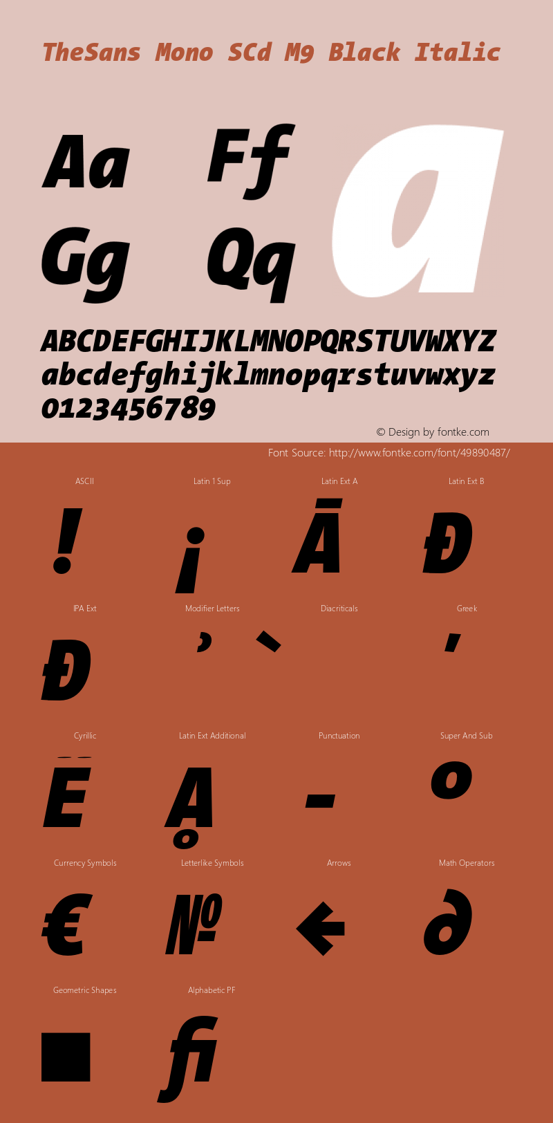 TheSansMono-SCdM9BlackItalic 3.006 Font Sample