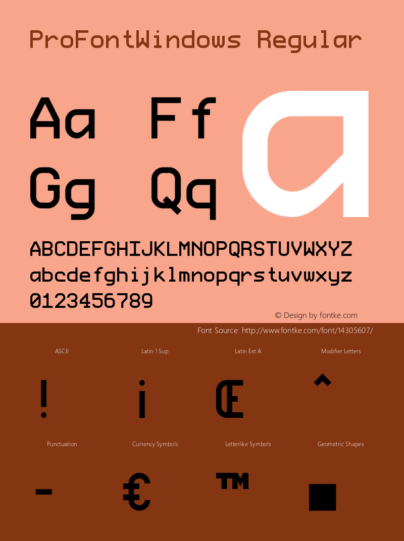 ProFontWindows Regular ProFontWindows 2.3 Font Sample