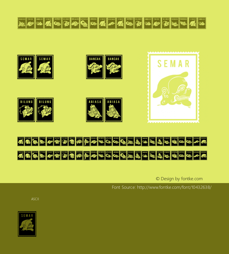 Perangko Wayang Regular Version 1.00 April 24, 2012, initial release Font Sample