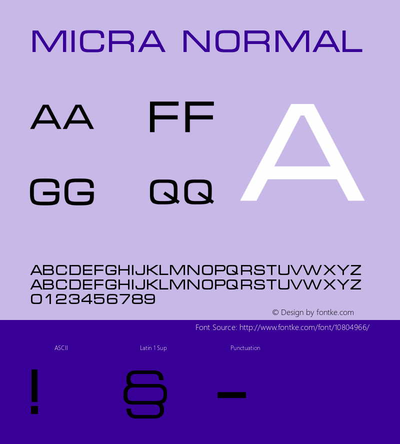 Micra Normal Version 001.001 Font Sample