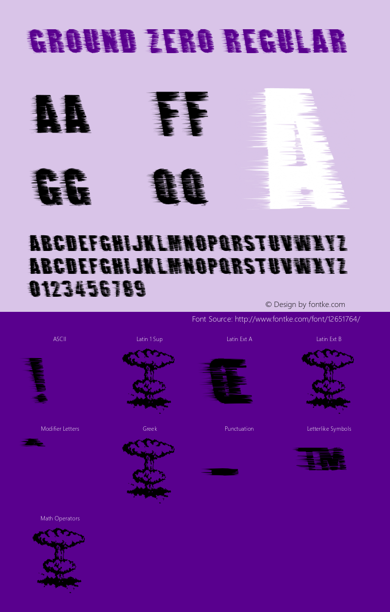 Ground Zero Regular 2.0 - 8/01/99 Font Sample