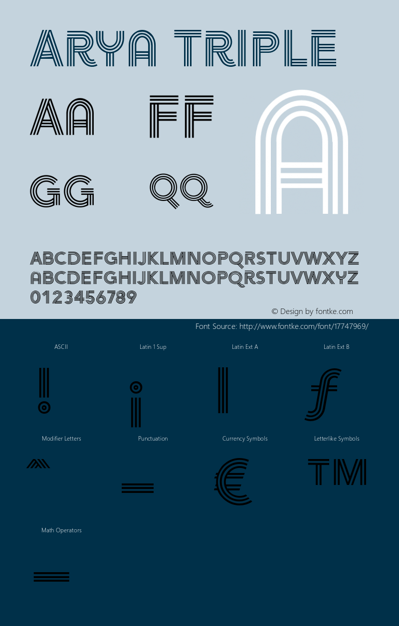 Arya Triple Version 1.00 Font Sample