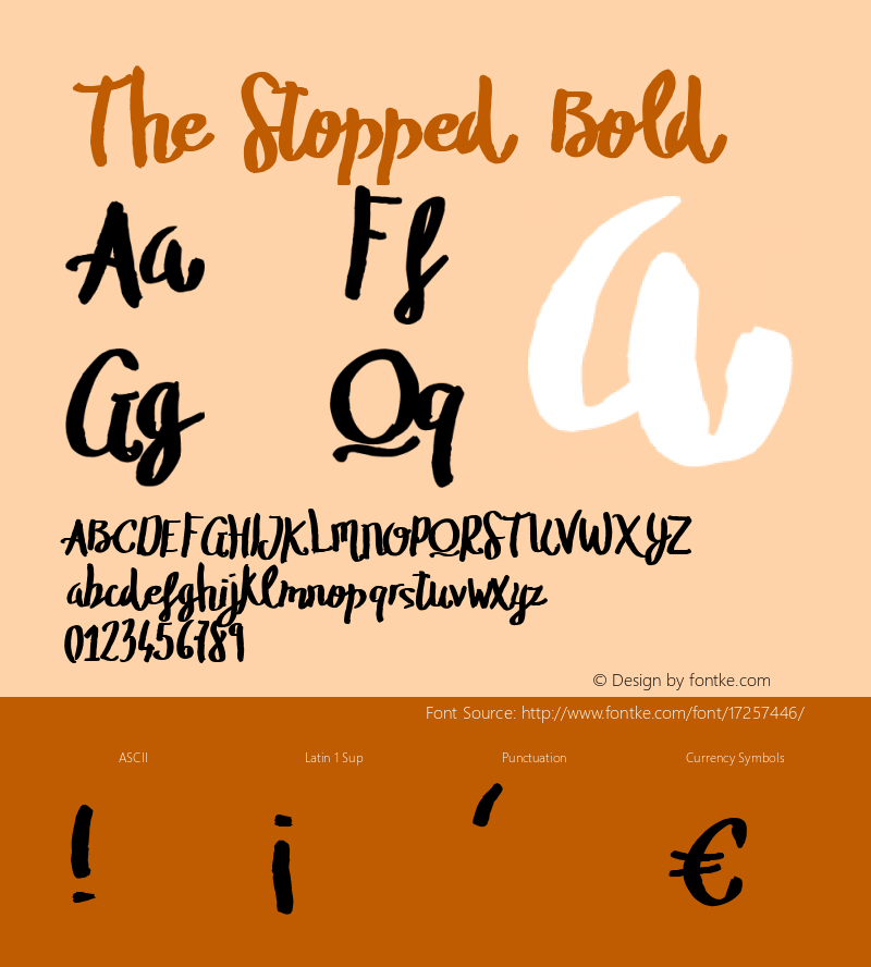 The Stopped Bold Version 001.000 Font Sample