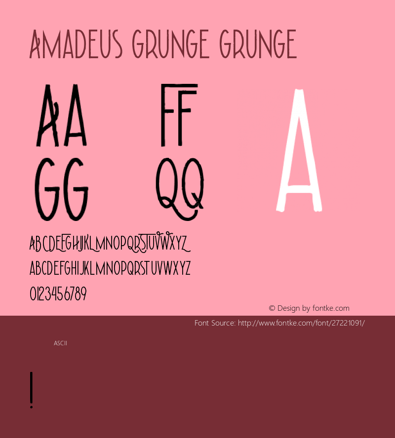 Amadeus Grunge Grunge Version 1.00;September 12, 2018;FontCreator 11.5.0.2427 32-bit Font Sample