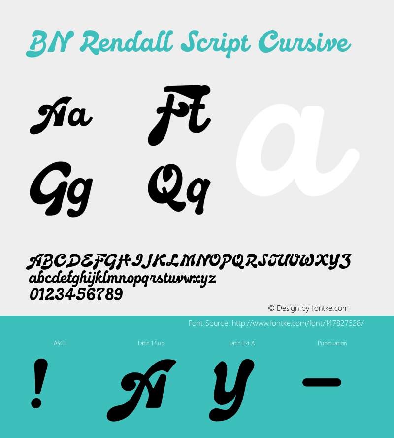 BN Rendall Script Cursive Version 1.014;Fontself Maker 3.5.1 Font Sample