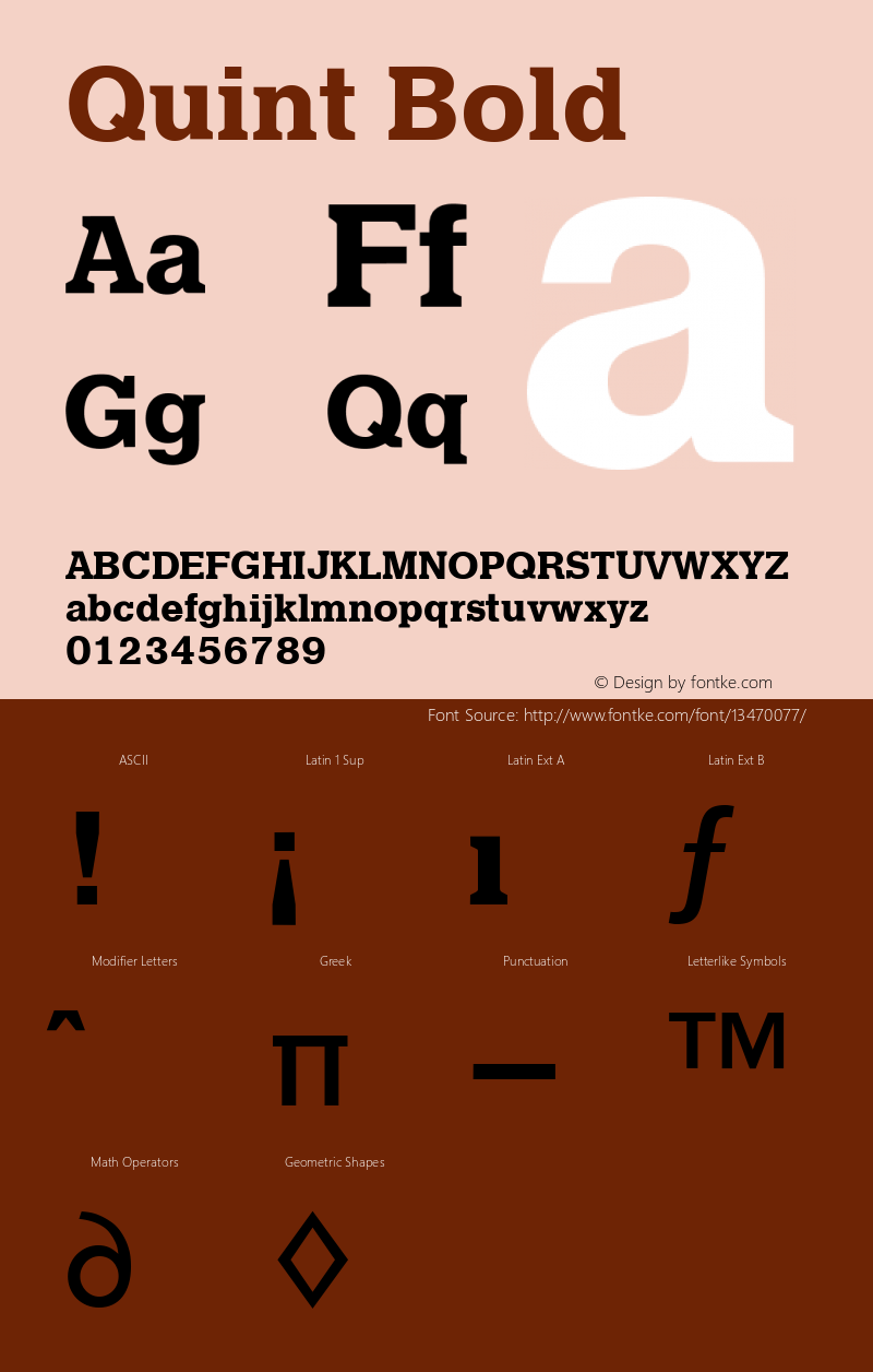 Quint Bold Version 4.0 Font Sample