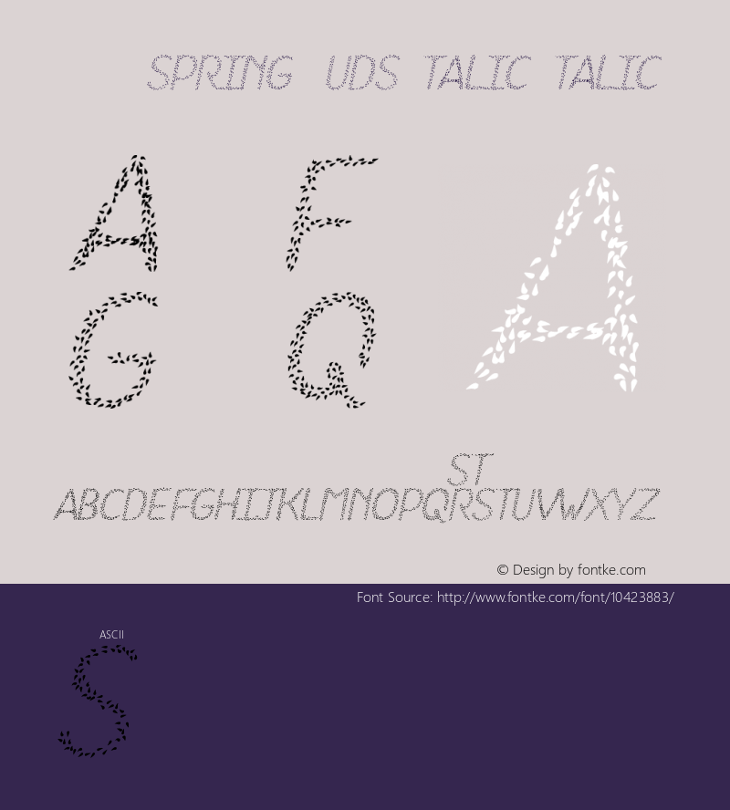 HKH Spring Buds Italic Italic Version 1.00 January 25, 2012, initial release Font Sample