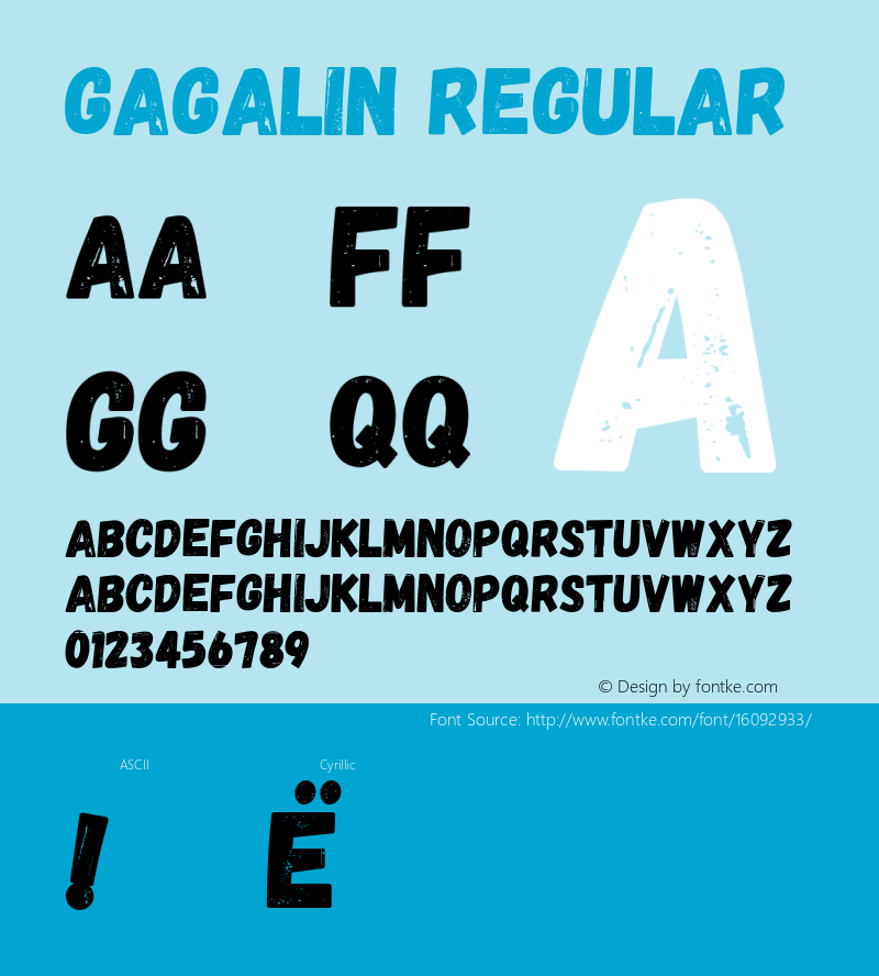 Gagalin Regular Version 1.000;PS 000.000;hotconv 1.0.88;makeotf.lib2.5.64775; ttfautohint (v1.4.1) Font Sample