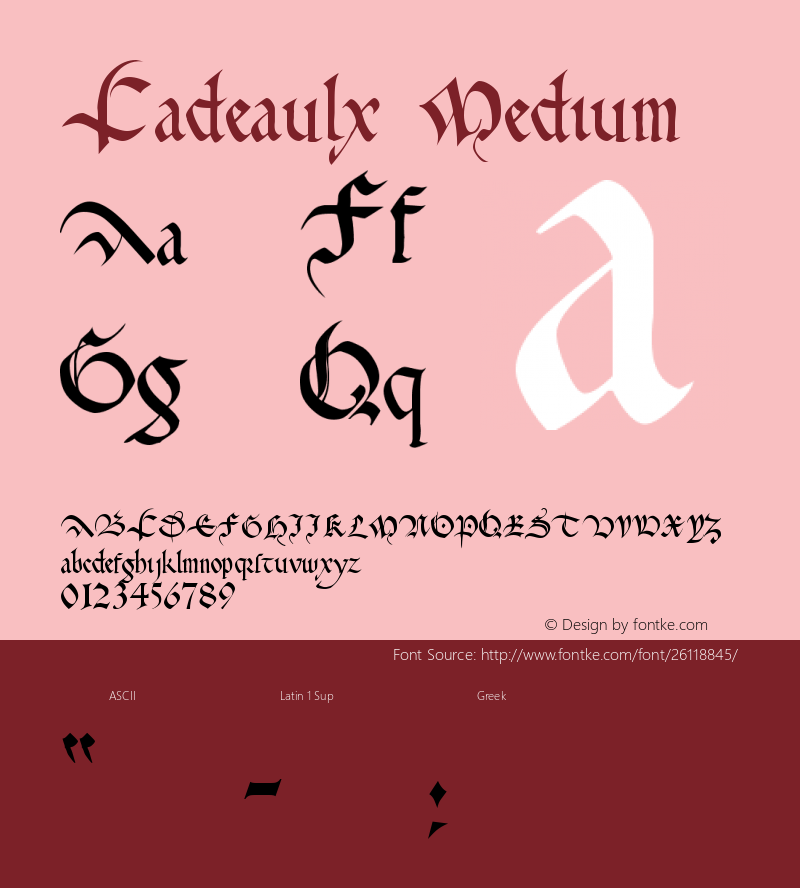 Cadeaulx Version 001.000 Font Sample