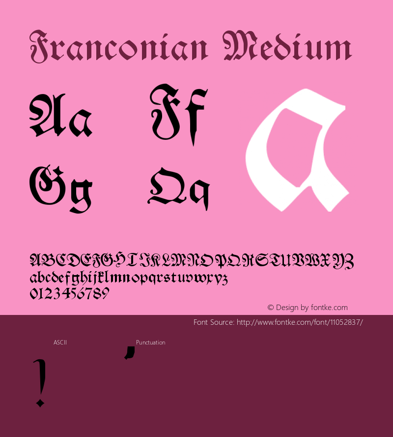 Franconian Medium Version 001.000 Font Sample