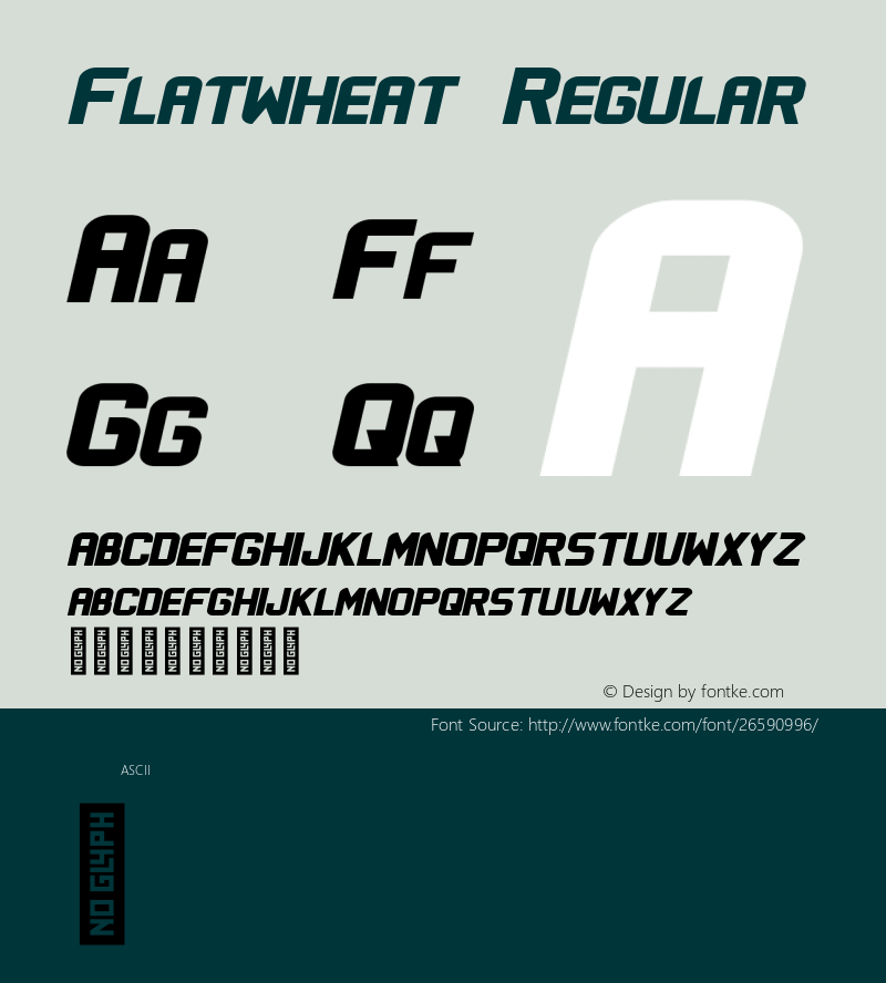 Flatwheat-Regular Version 1.000 Font Sample