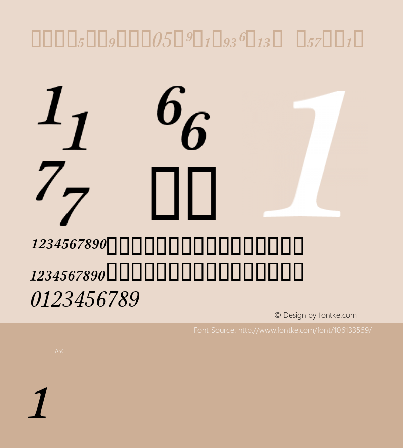 StonePrint W05 ItalicFracs Version 1.10 Font Sample