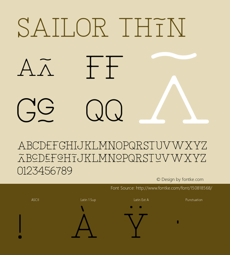 SAILOR Thin Version 1.002;Fontself Maker 3.0.1 Font Sample