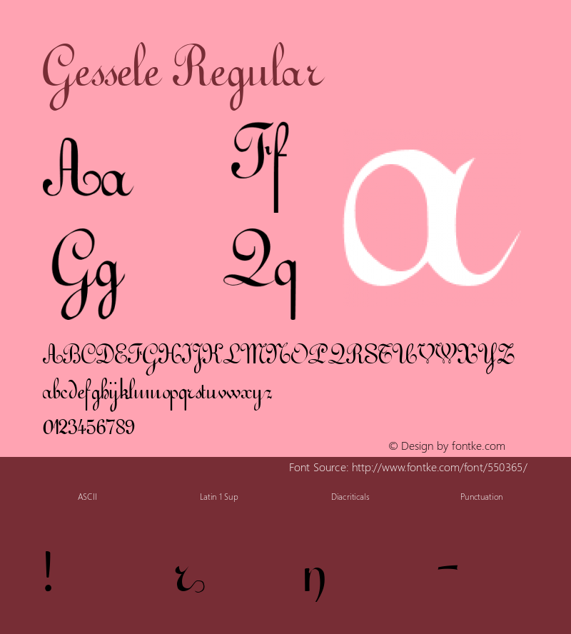 Gessele Regular Altsys Metamorphosis:5/9/92 Font Sample