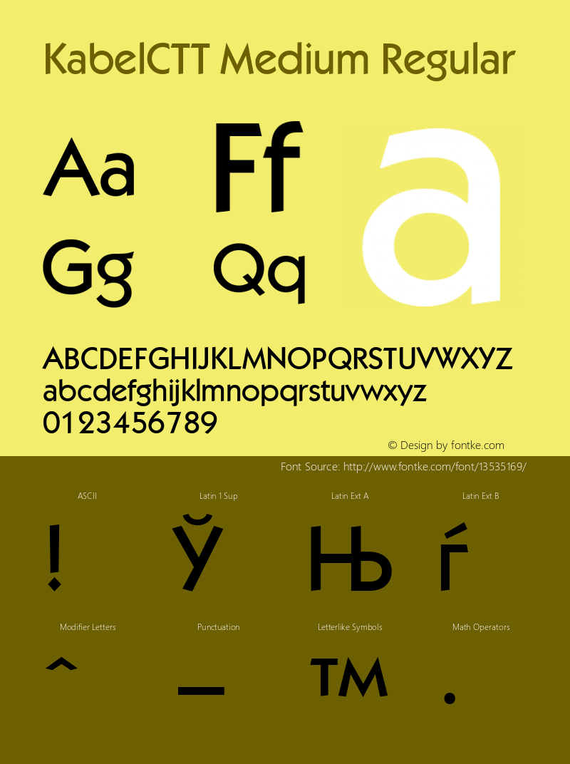 KabelCTT Medium Regular 1.000.000 Font Sample