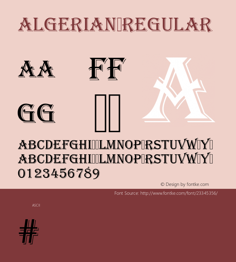 Algerian Version 1.00 Font Sample